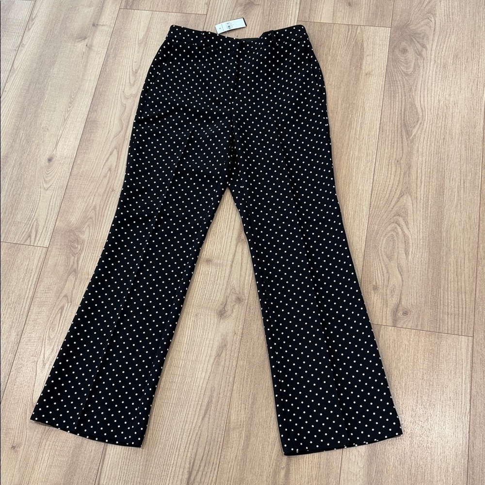 Ann Taylor Black and White Polka Dot Flare Pants